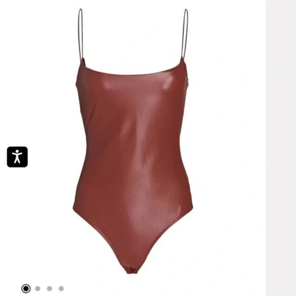 NWT ALIX NYC Hirst Vegan Leather Bodysuit - Picture 3 of 3
